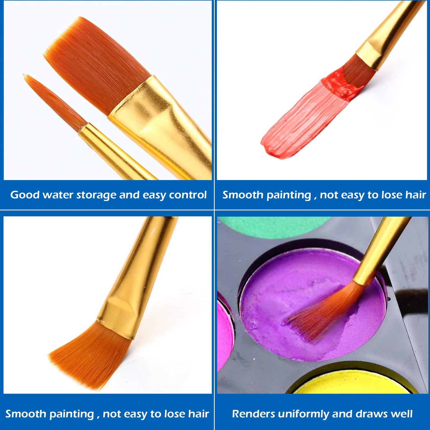 AROIC 10 Pcs Paint Brushes, Acrylic Oil Watercolor Painting Brush Set