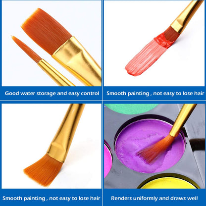 AROIC 10 Pcs Paint Brushes, Acrylic Oil Watercolor Painting Brush Set