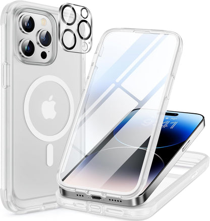 miracase for iPhone 17e Case & iPhone 16e Case, Full-Body Phone with Built-in Glass Screen Protector, [Magnetic with MagSafe] Military Drop Proof 17 E/ 16 E Cover Bumper 6.1 inch, Black
