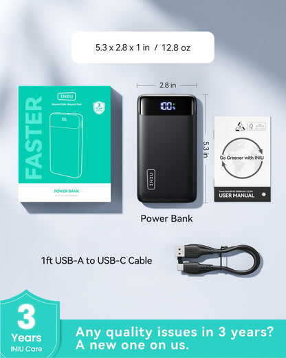 INIU Portable Charger, Smallest 20000mAh 22.5W Fast Charging Power Bank