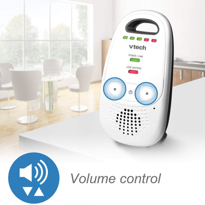 VTech Audio Baby Monitor — No Static DECT 6.0, No WiFi, Hack-Proof | 8Hr Battery, Belt Clip, 1000ft Range, 5-Level Sound Indicator | DM111