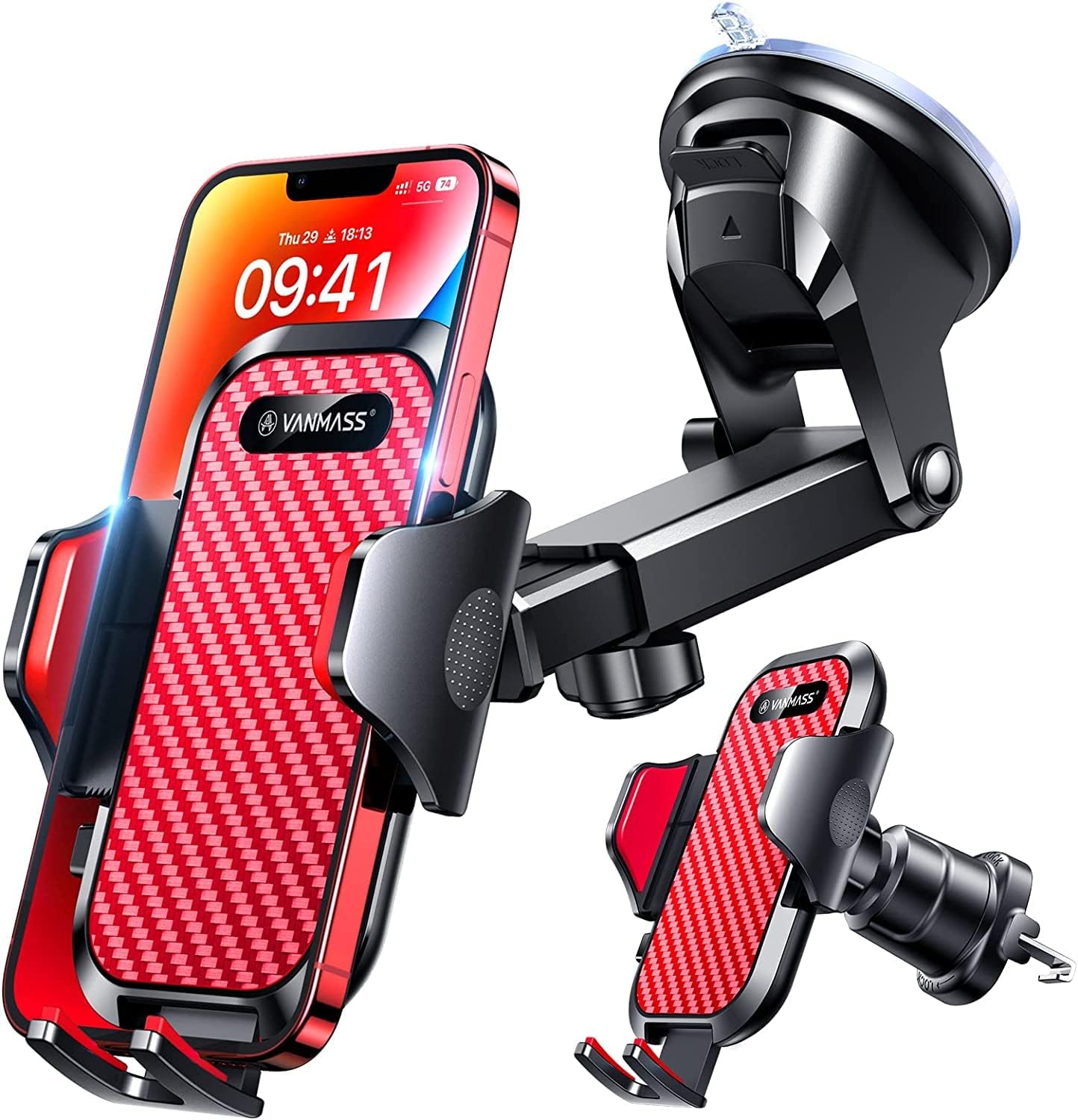 VANMASS Car Phone Holder 2026 Ultimate Military-Grade Strongest Suction & Clip Windshield Dashboard【Newest Best Strongest】Cell Phone Shower & Wall Mounts for iPhone 17 Pro Max 16 15 14 13 Android