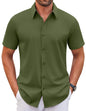 COOFANDY Men's Stretch Dress Shirts Short Sleeve Wrinkle Free Casual Button Down Shirts