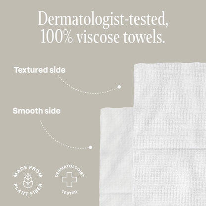 Cliganic Face Towels XL, Disposable Makeup Remover, Soft Dry Wipes, 50 ct