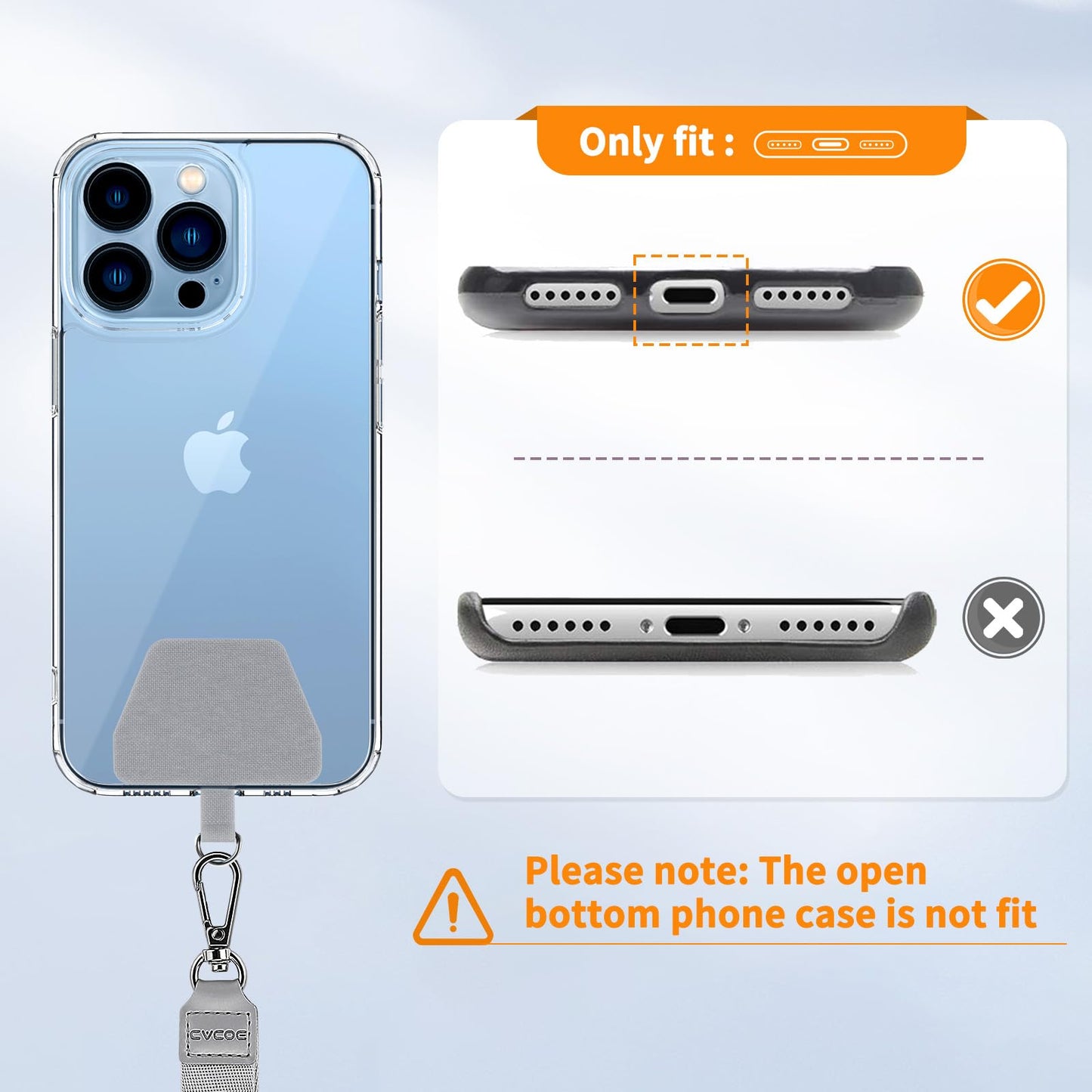 CACOE Phone Lanyard, Black+Dark Blue, 2 Pcs