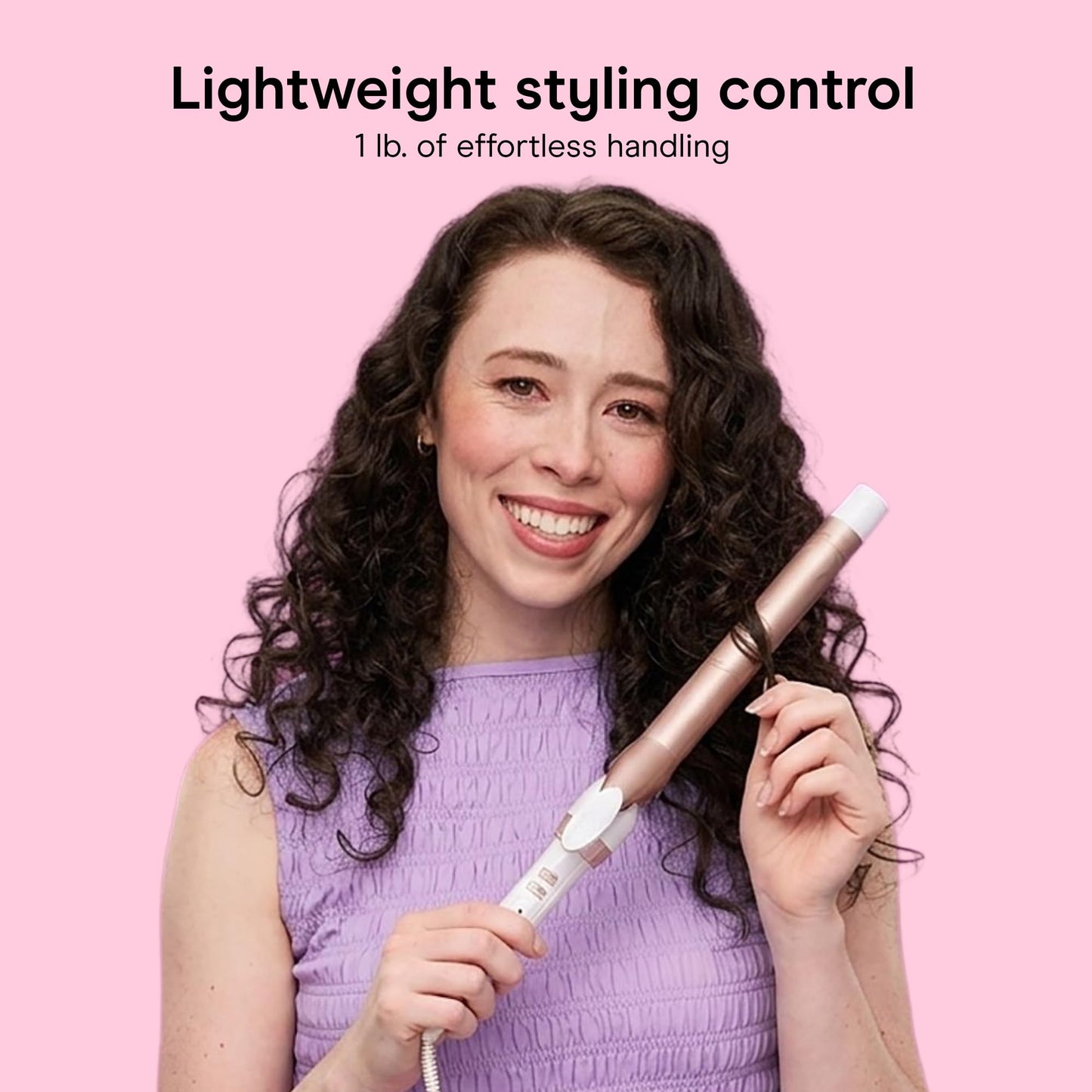 Conair Curling Iron, Double Ceramic, 1" Barrel, White/Rose Gold