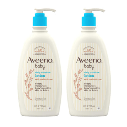 Aveeno Baby Daily Moisture Body Lotion, Fragrance Free, 18 fl. oz