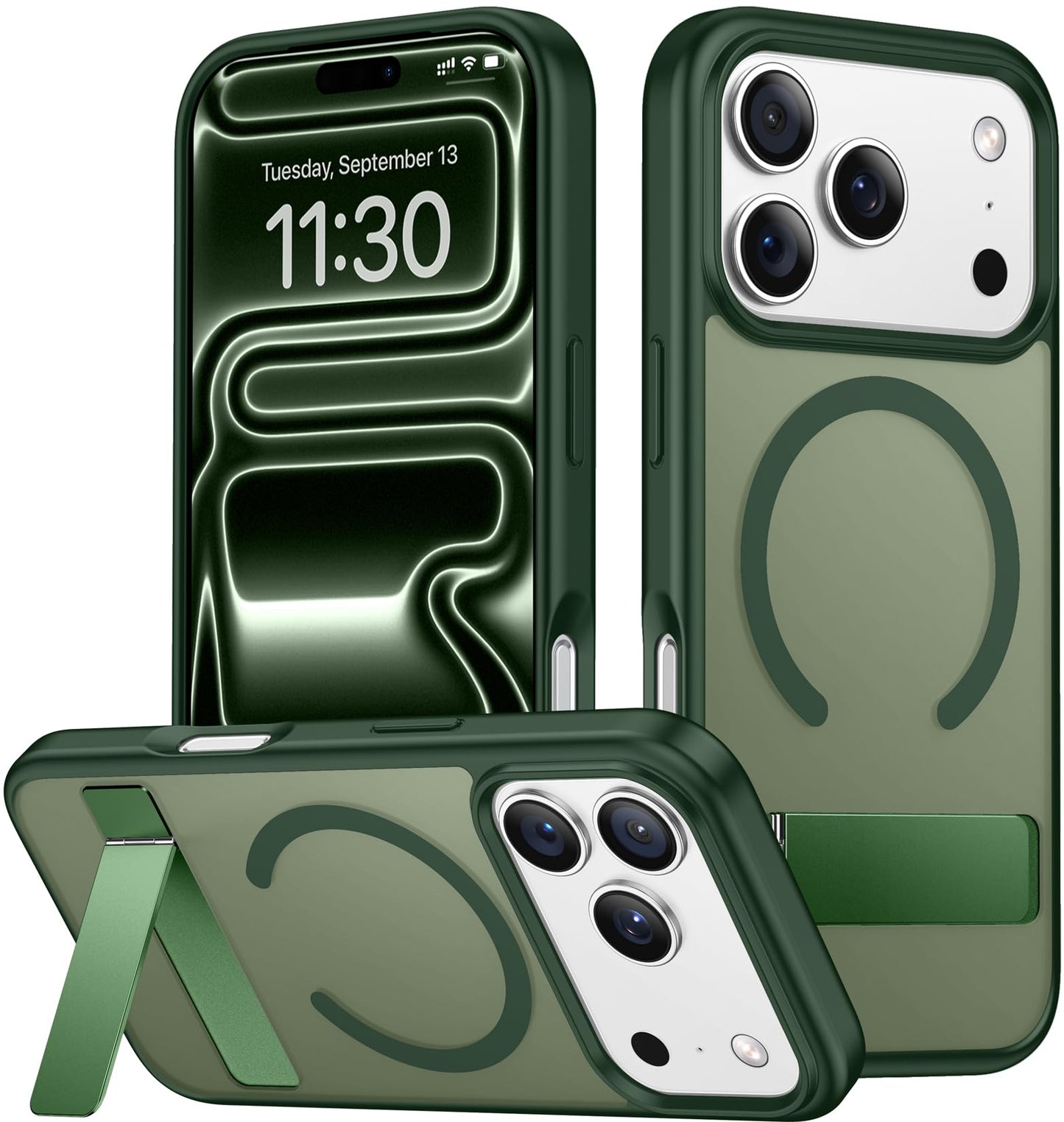 SPIDERCASE Magnetic for iPhone 17 Pro Max Case,with Kickstand,Clear