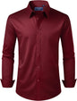 Alimens & Gentle Men's Dress Shirt Regular Fit Stretch Stain Shield Long Sleeve Solid Business Wedding Button Down Shirts