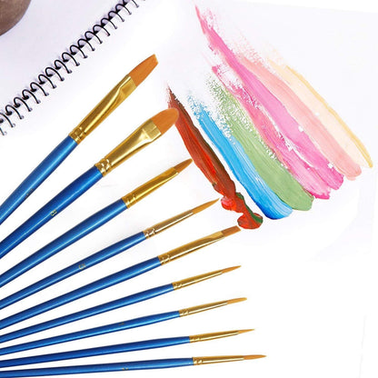 AROIC 10 Pcs Paint Brushes, Acrylic Oil Watercolor Painting Brush Set