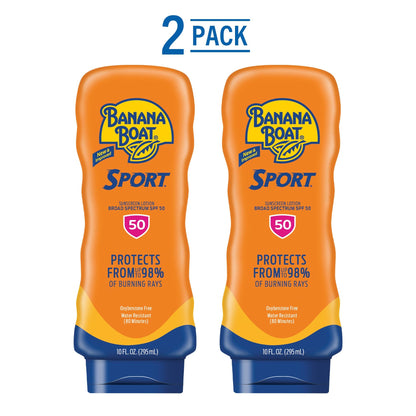 Banana Boat Sport Ultra Sunscreen Lotion SPF 30, Travel Size 3oz Twin Pack, Sweat & Water Resistant Sunblock for Active Lifestyle(Pack of 2)