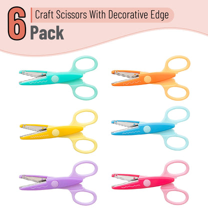 Mr. Pen- Craft Scissors Decorative Edge, 6 Pack, Bright Zig Zag Scissors