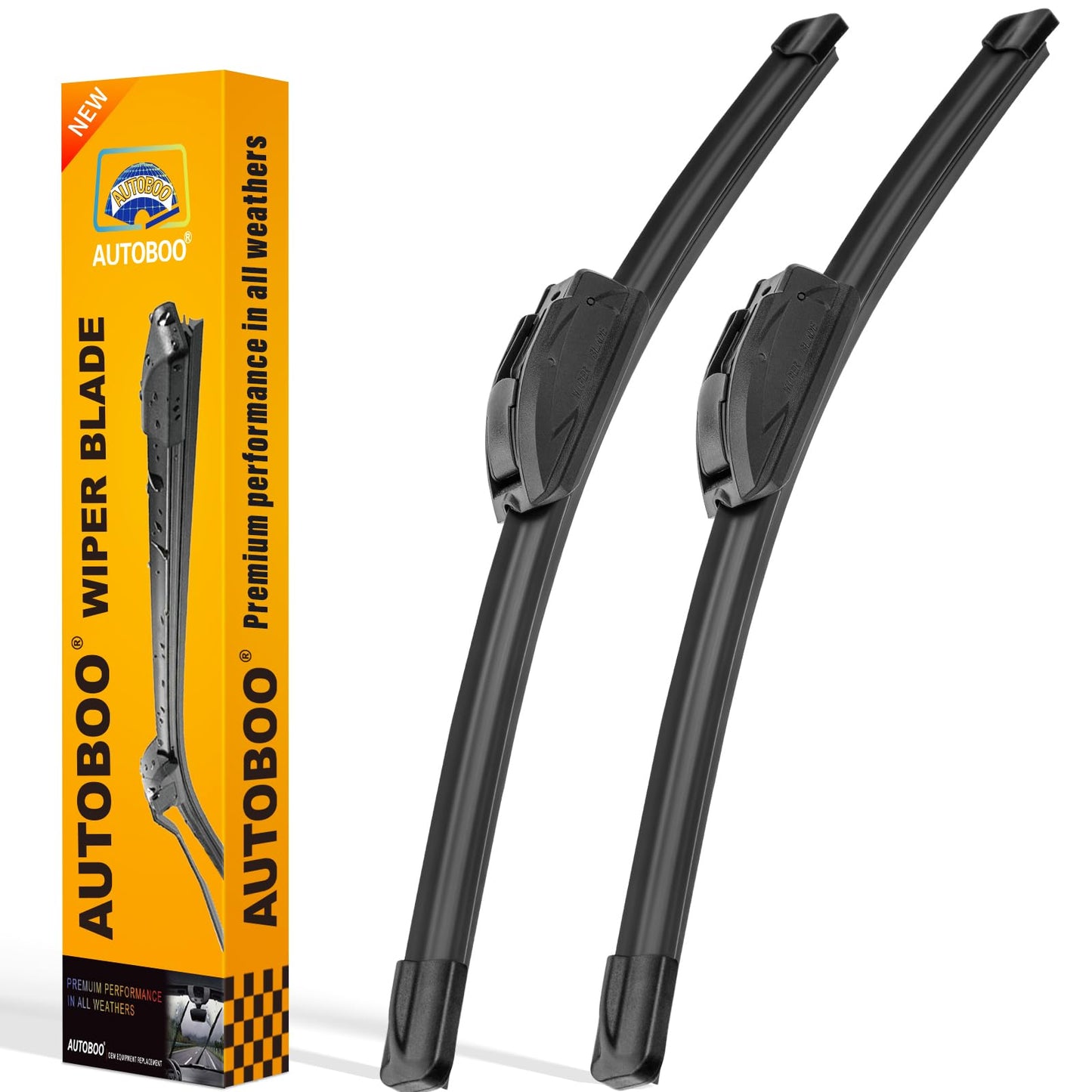 AUTOBOO 26" and 16" Windshield Wipers Blades (Pack Of 2)
