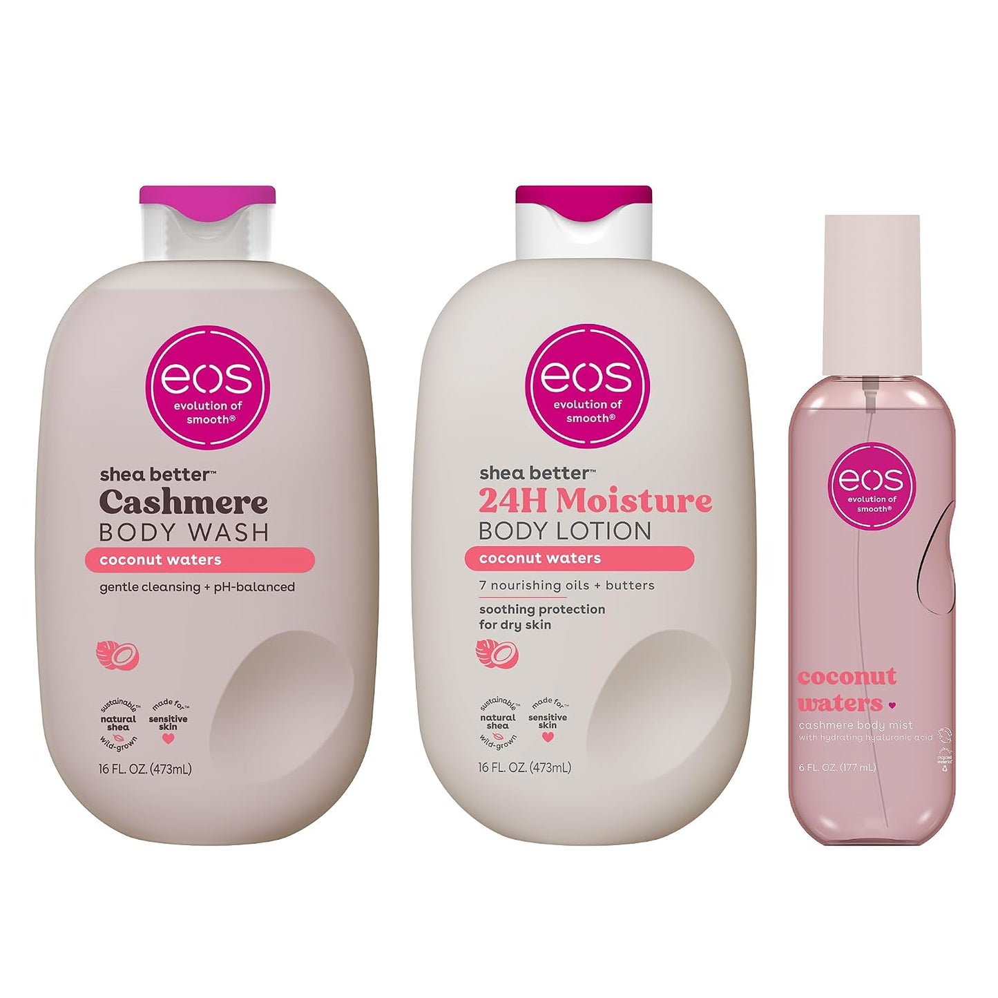 eos Shea Better 24H Moisture Body Lotion- Jasmine Peach, 16 fl oz