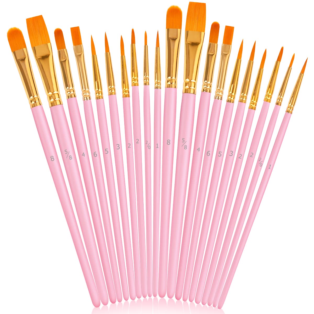 Soucolor Acrylic Paint Brushes Set, 20 Pcs Pointed Tip Artist Paintbrushes