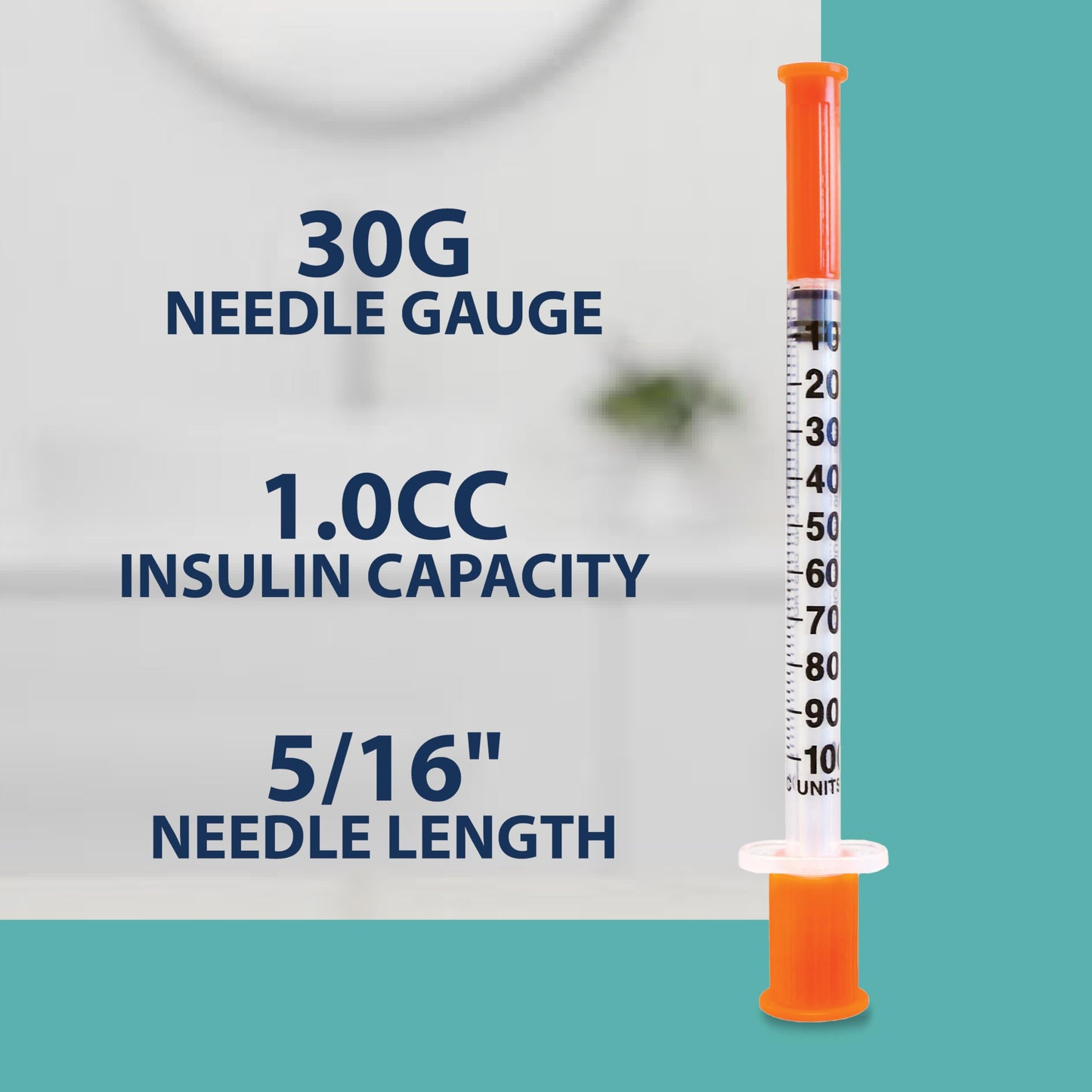 TRUEplus Single-Use Insulin Syringes, 31G, 0.3cc, 5/16 Inch, 100 Count