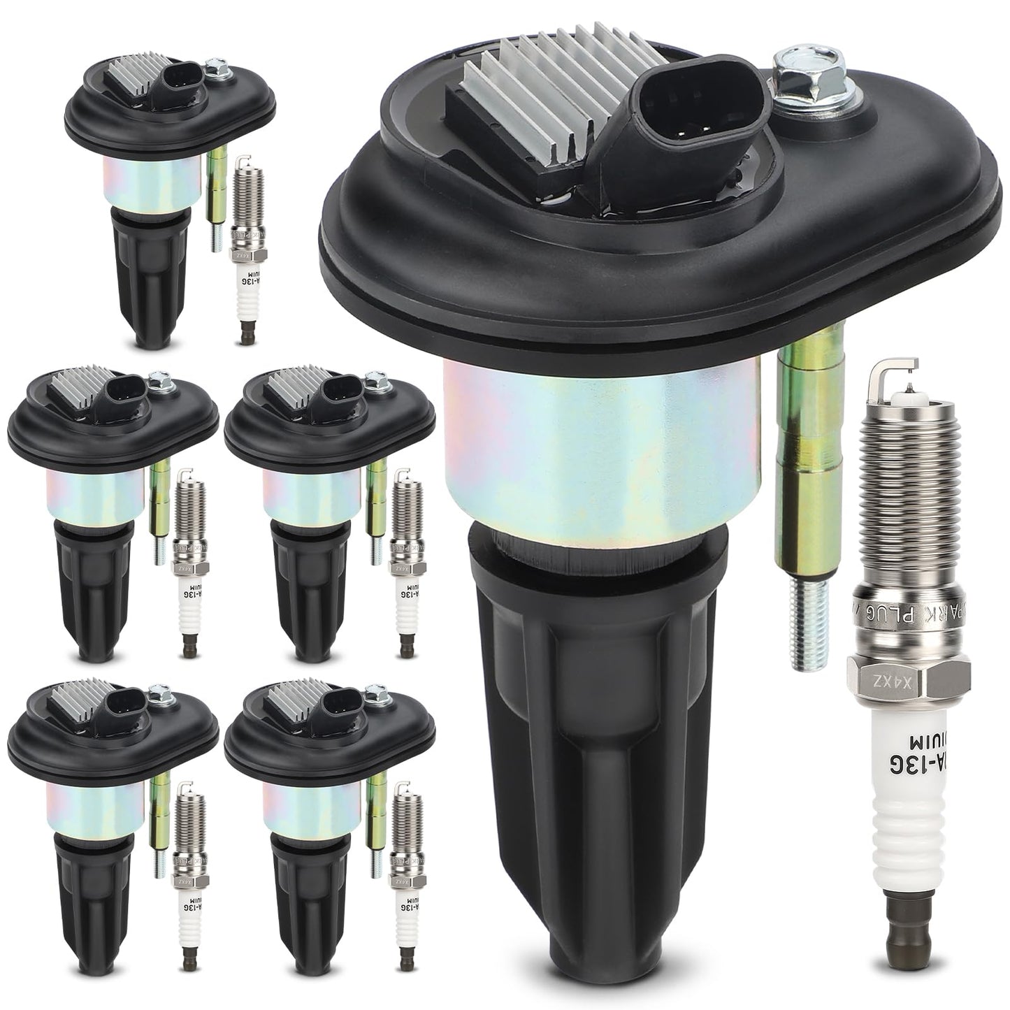 UF667 Ignition Coil & ILZFR6D11 Double Iridium Spark Plug for BMW 2.5-6.0L