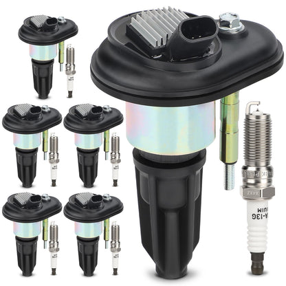 UF667 Ignition Coil & ILZFR6D11 Double Iridium Spark Plug for BMW 2.5-6.0L