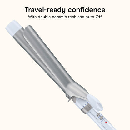 Conair Curling Iron, Double Ceramic, 1" Barrel, White/Rose Gold