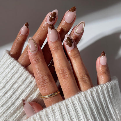 Glamnetic Press On Nails - Short Almond, Glossy Fake Nails 24 Pc Full Kit