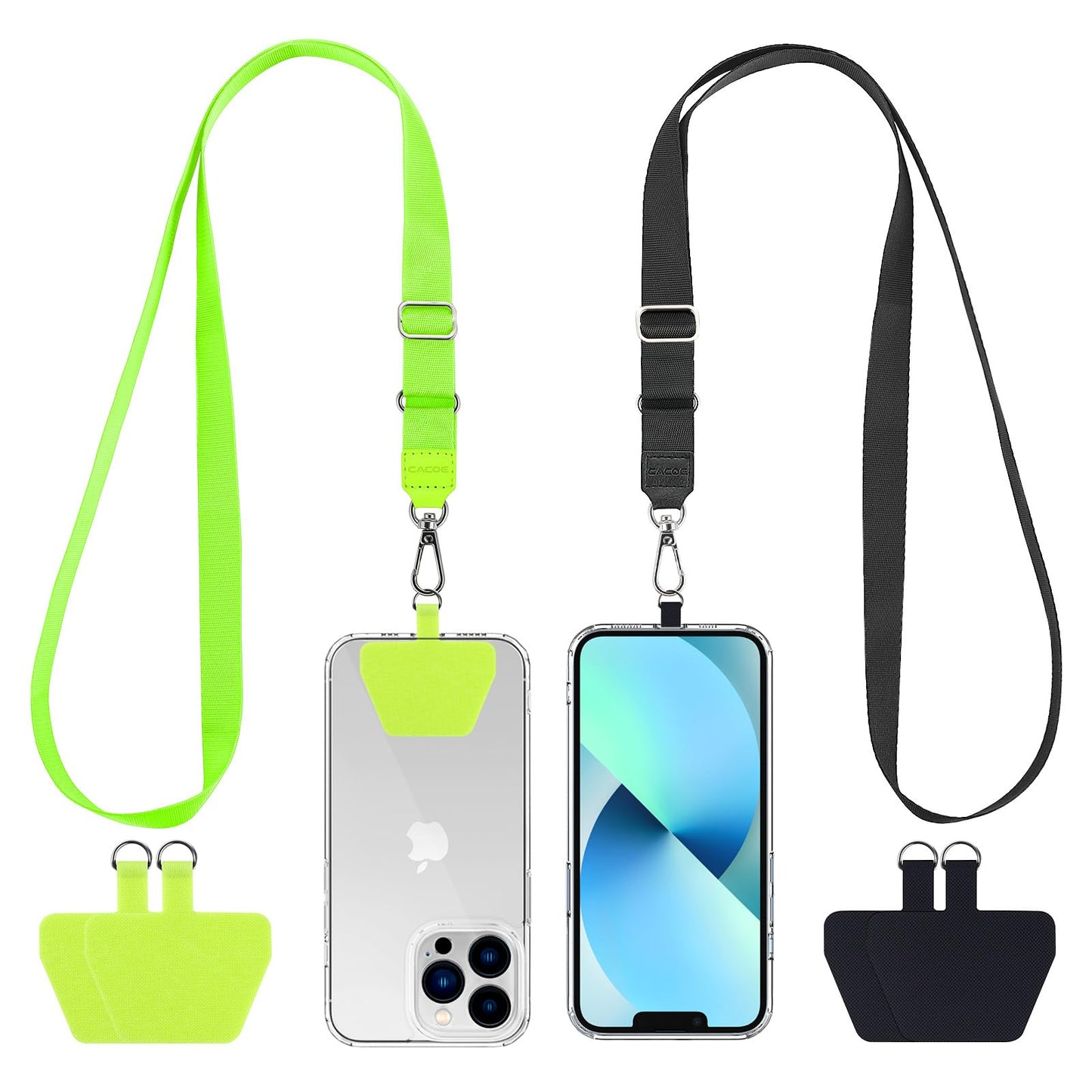 CACOE Phone Lanyard, Black+Dark Blue, 2 Pcs