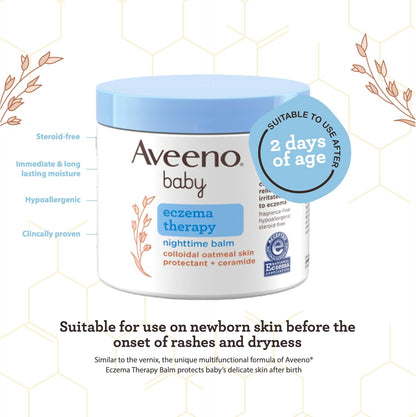 Aveeno Baby Eczema Therapy Nighttime Body Balm, Hypoallergenic, 11 oz
