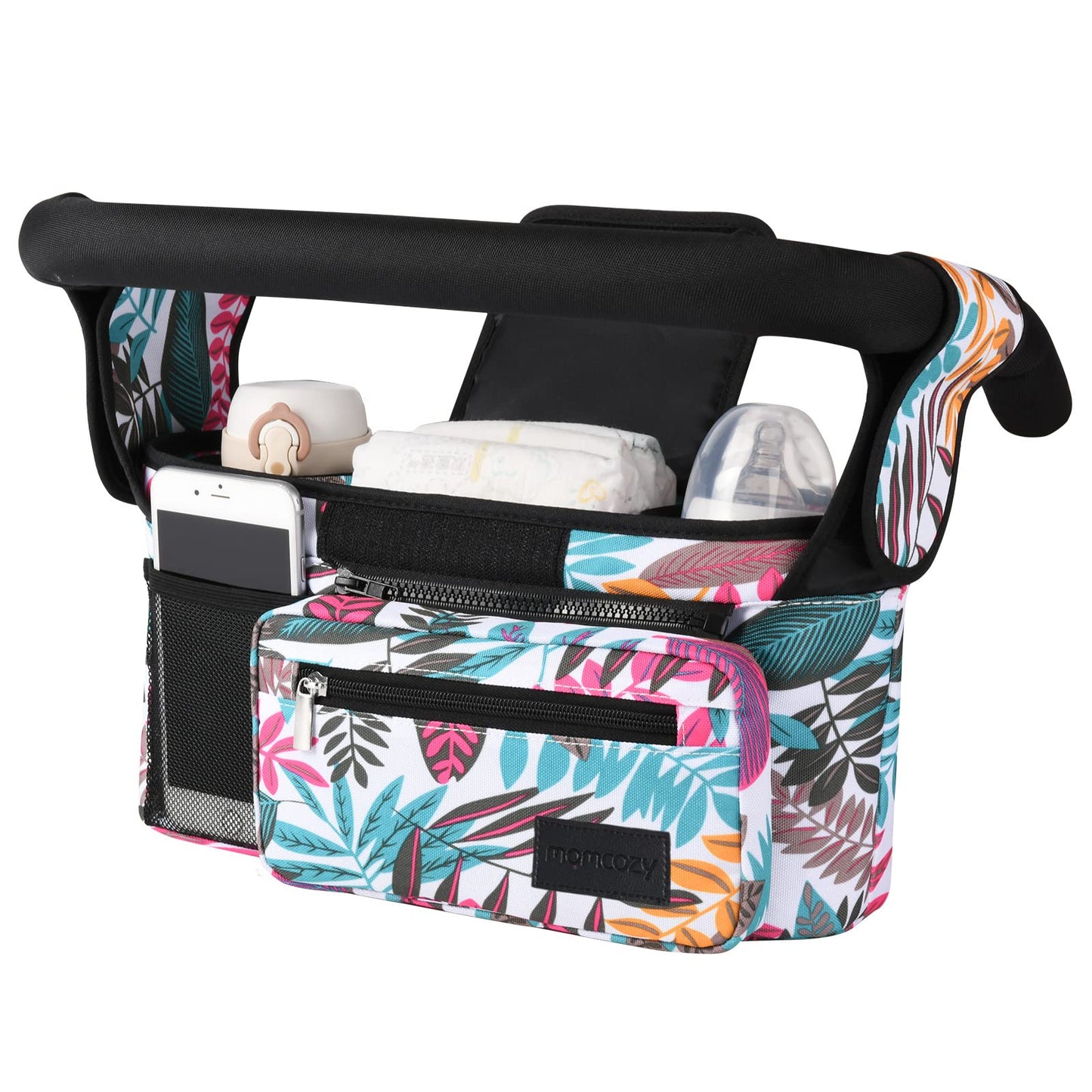 Momcozy Universal Stroller Organizer with Insulated Cup Holder