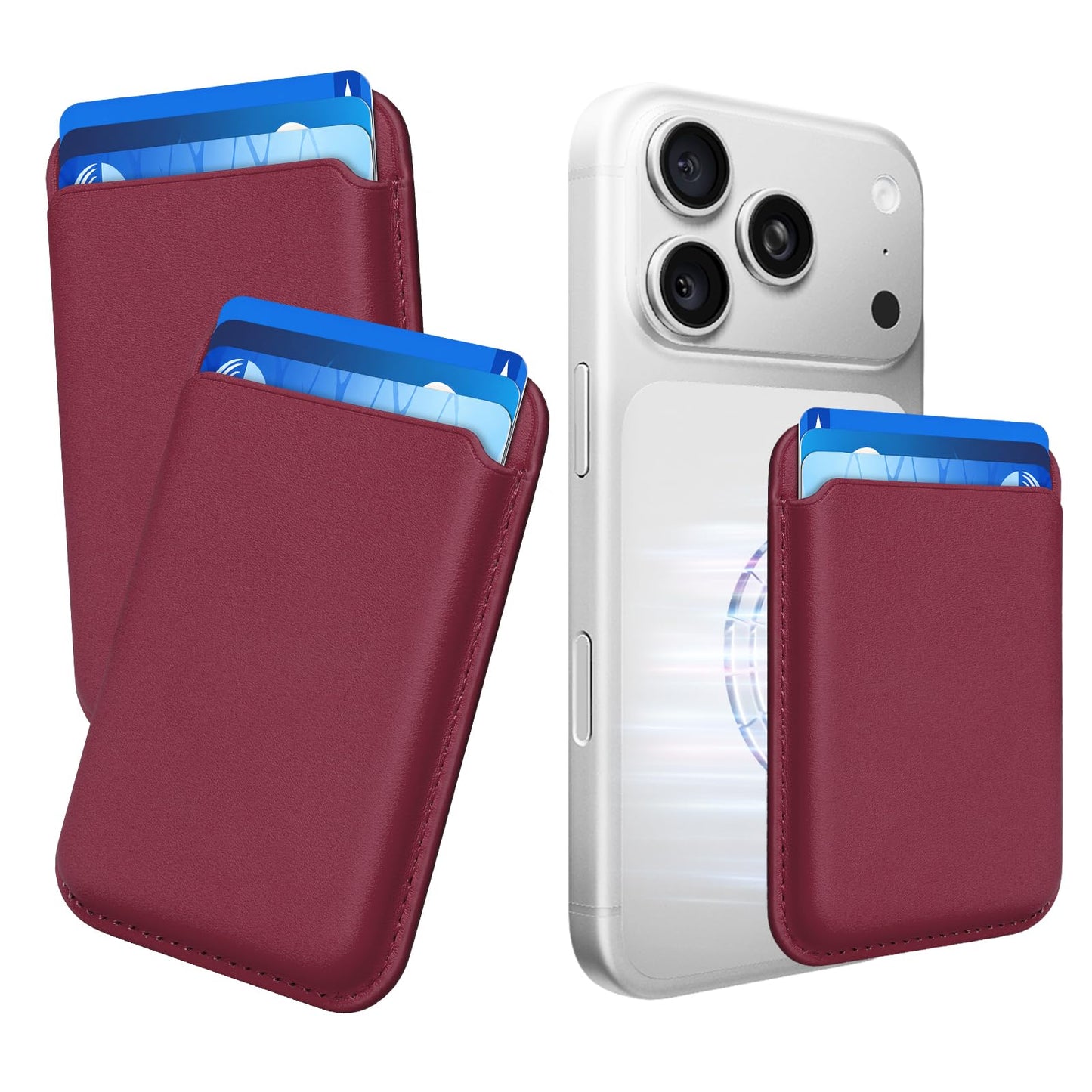 Magnetic Wallet Cell Phone Card Holder for Phone Case with Mag-Safe