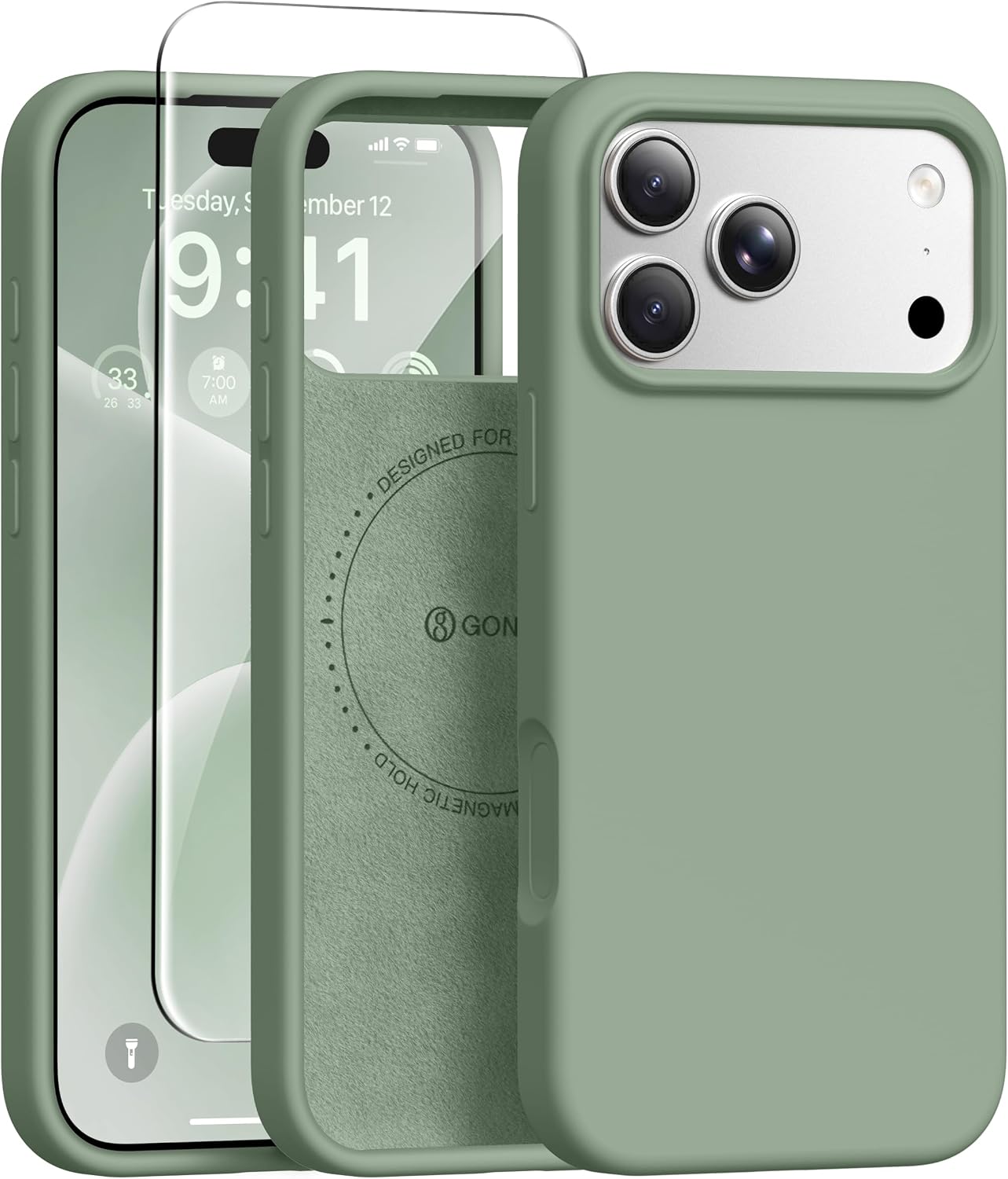 GONEZ Magnetic for iPhone 17 Pro Max Case, Silicone Cover Stone