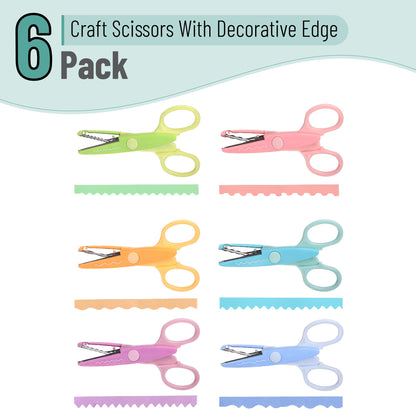 Mr. Pen- Craft Scissors Decorative Edge, 6 Pack, Bright Zig Zag Scissors