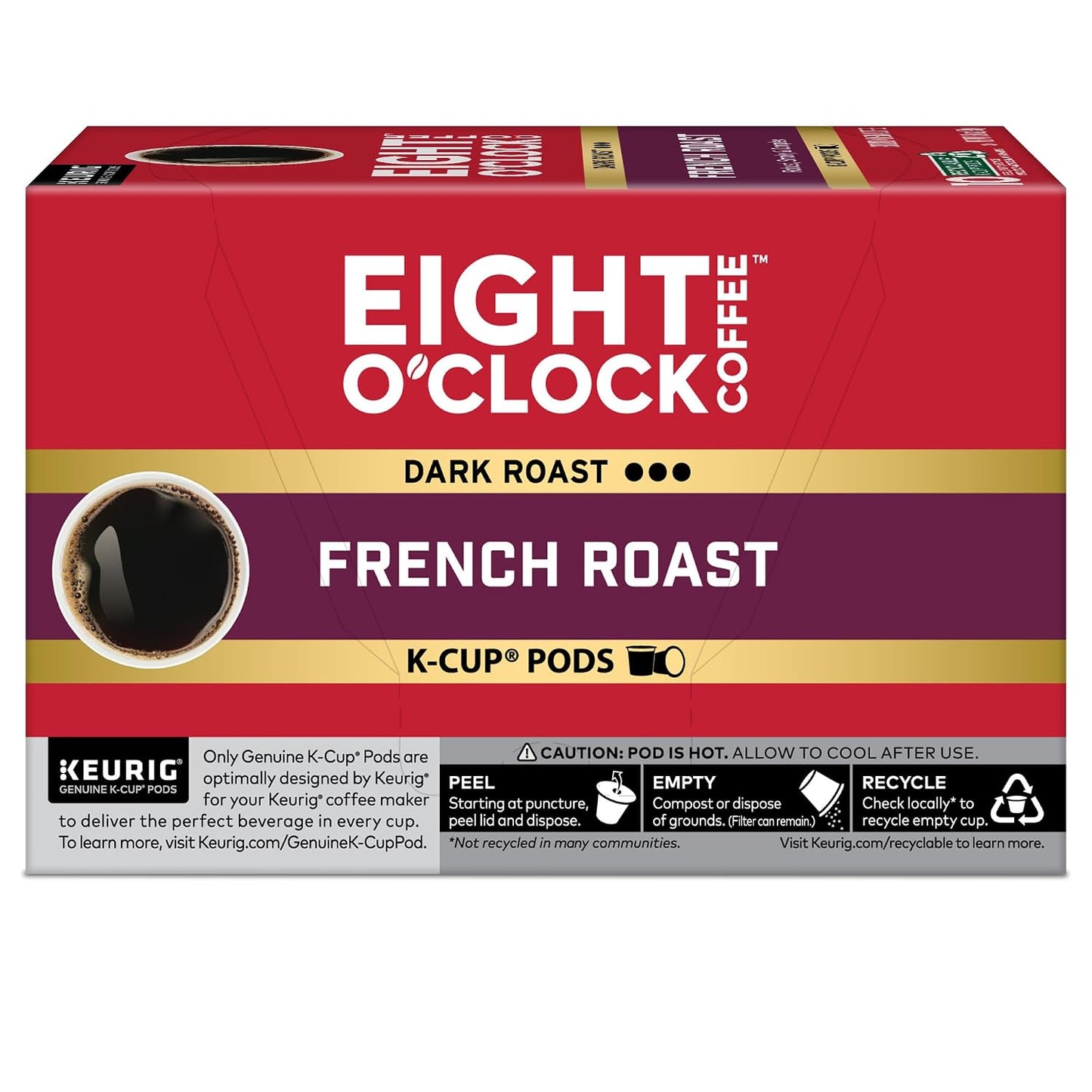 Eight O'Clock Coffee Hazelnut, Single-Serve Keurig K-Cup Pods, Flavored Medium Roast Coffee Pods, 96 Count