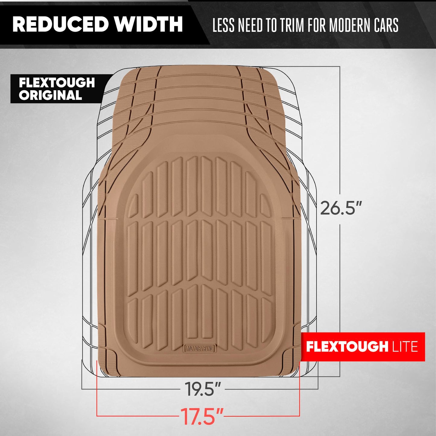Motor Trend -2 Piece Front Car Floor Mats- Black FlexTough Contour Liners-Deep Dish Heavy Duty Rubber Floor Mats for Car SUV Truck & Van-All Weather Protection, Universal Trim to Fit
