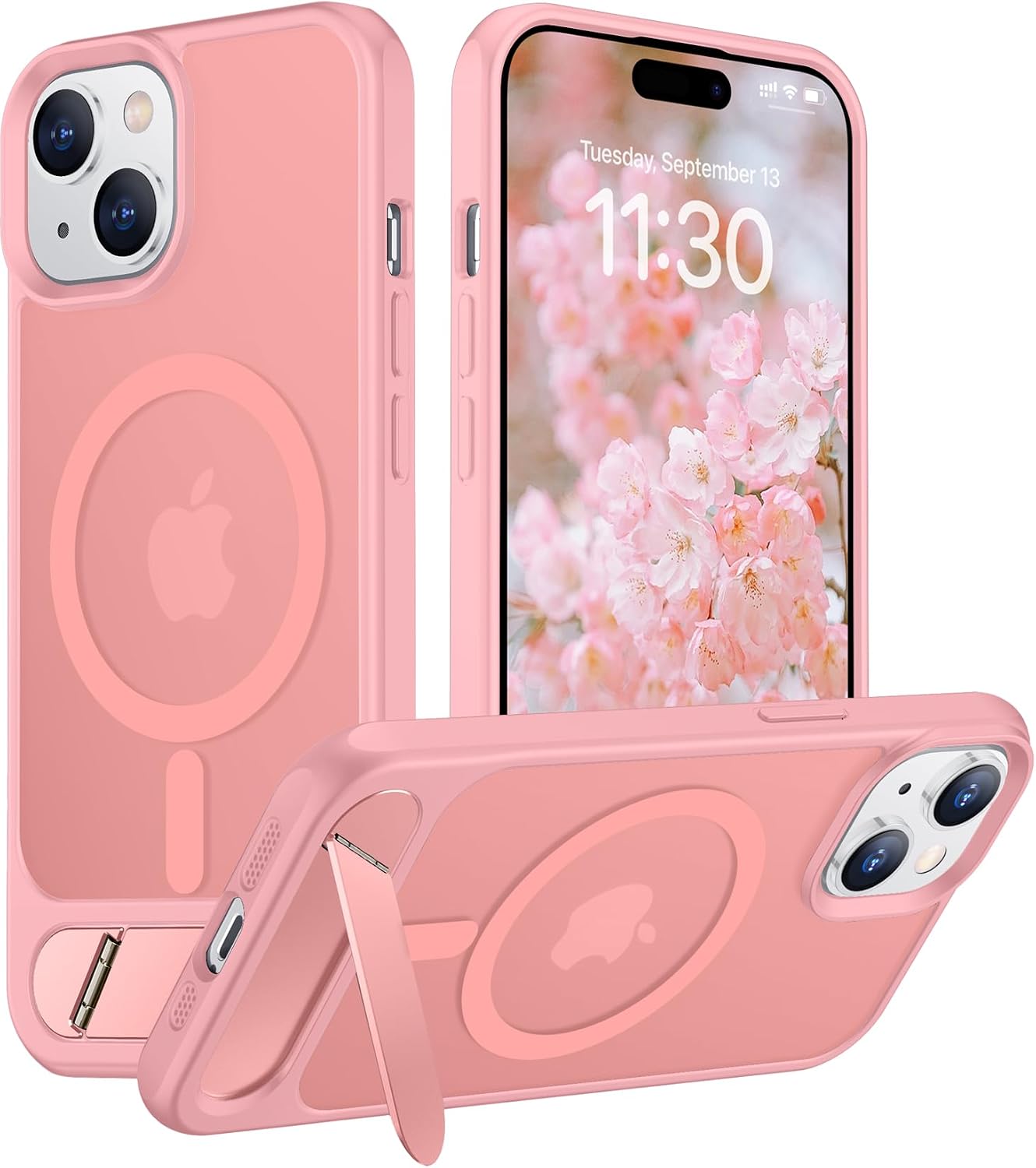 Magnetic Compatible with iPhone 14 Pro Max Case, [Built-in Invisible Kickstand][Compatible with MagSafe] [Military Grade Shockproof] Slim Translucent Matte Phone Case for iPhone 14 Pro Max 6.7"