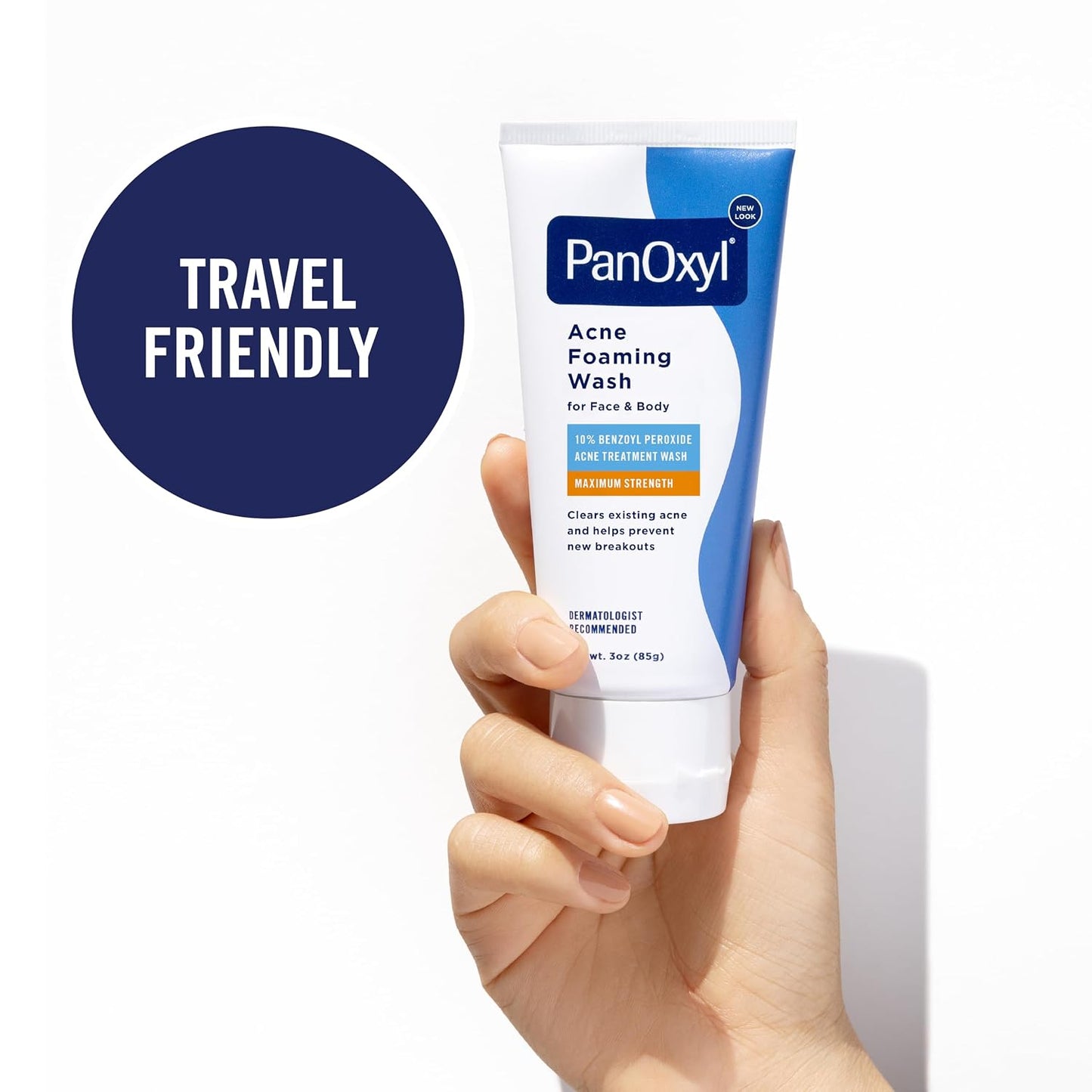 PanOxyl 10% Benzoyl Peroxide Acne Foaming Wash, Maximum Strength, Daily Acne-Fighting Face and Body Cleanser, Face Wash to Clear, Treat and Prevent Acne Pimples and Stubborn Breakouts, 5.5 Oz Tube