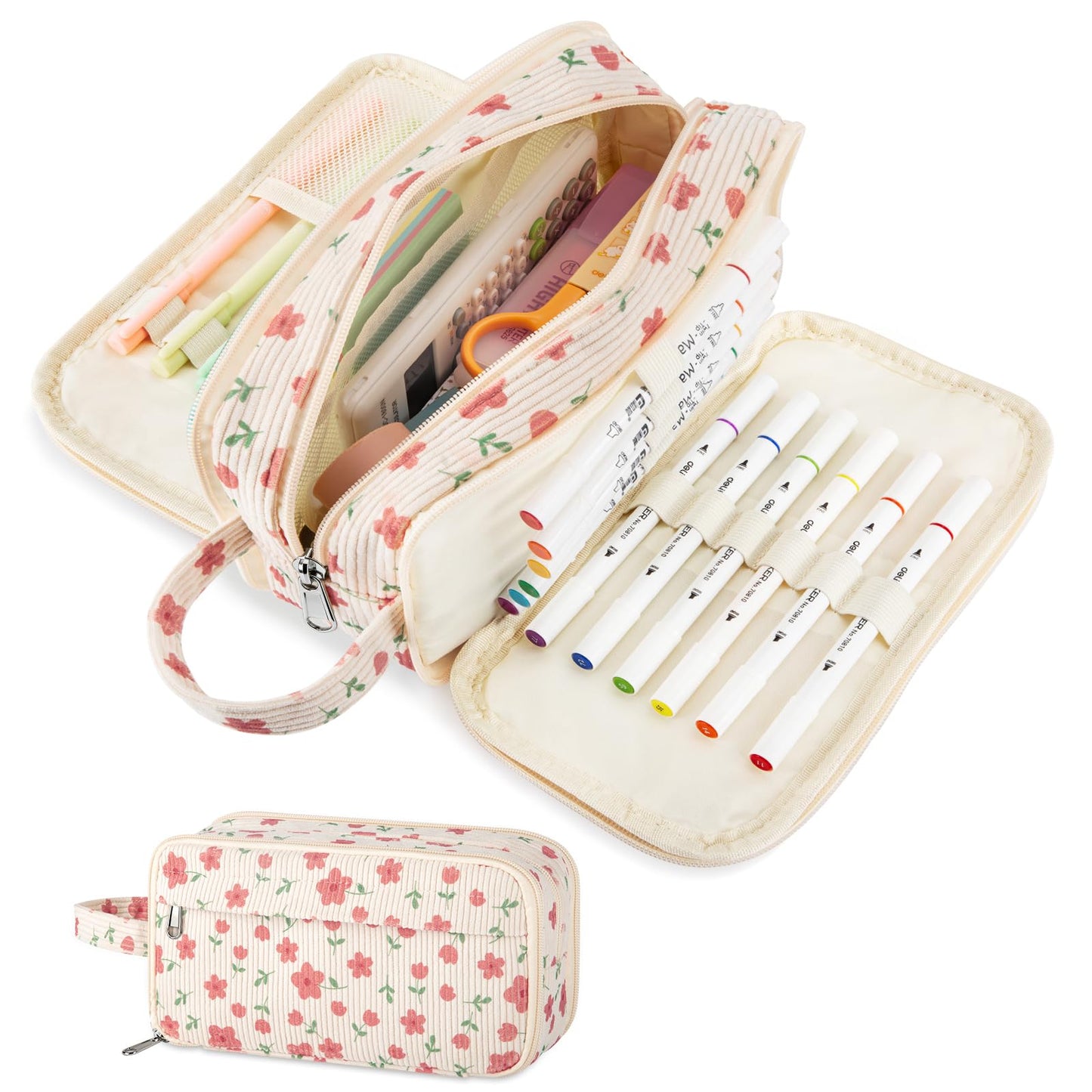 Cute Big Pencil Case Pouch Bag with Handle for Teen Girls Boy Gift