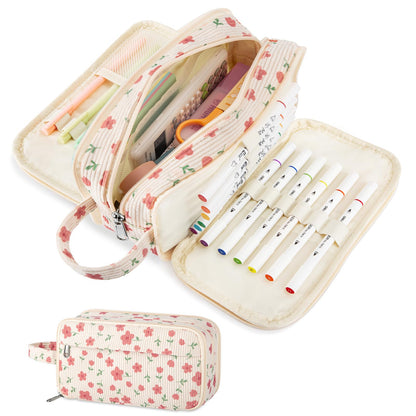 Cute Big Pencil Case Pouch Bag with Handle for Teen Girls Boy Gift