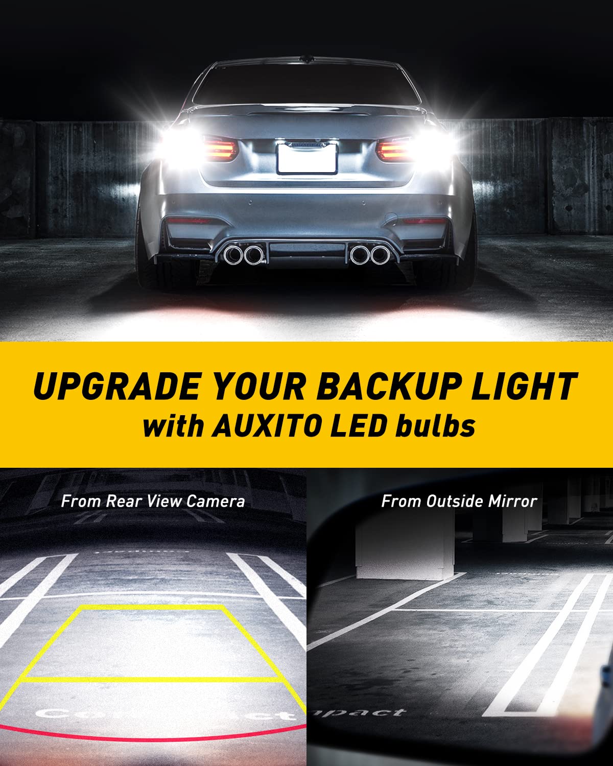 AUXITO 194 LED Bulbs for License Plate Light 168 175 2825 W5W T10 24-SMD 3014 Chipsets 6000K White for Car Dome Door Map Dash Courtesy Cargo License Plate Lights, Pack of 2
