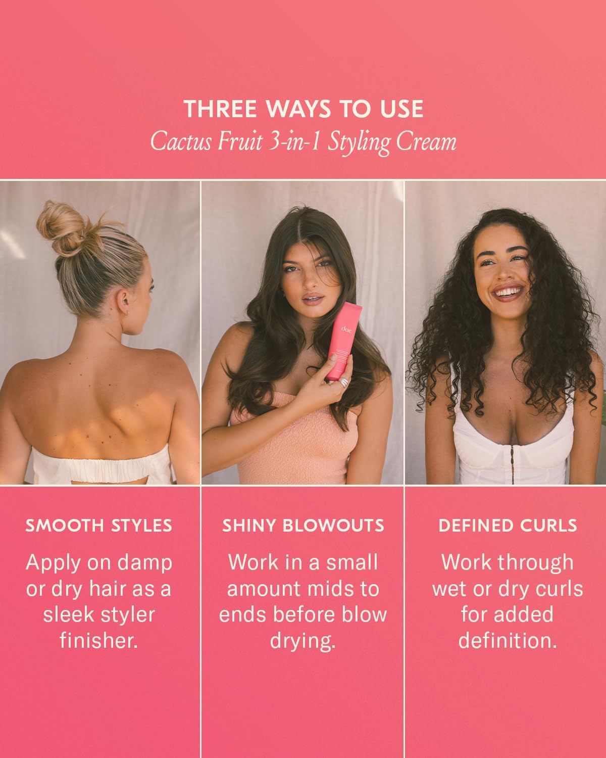 DAE Cactus Fruit 3-In-1 Styling Cream - Smooths Styles & Preps Blowouts