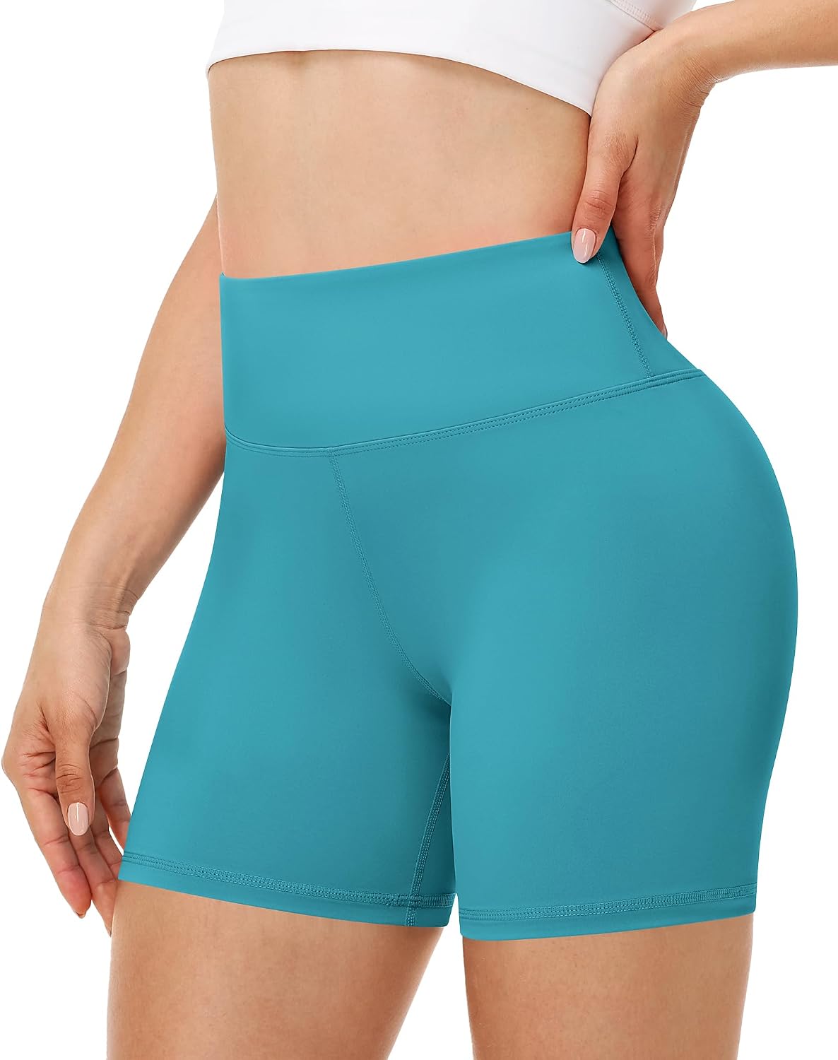 Runhit Women's Workout Biker Shorts - 3"/5"/8" High Waisted Tummy Control Spandex Booty Shorts for Volleyball Gym Yoga Dance