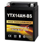 YTX14AH-BS 12V 12Ah Motorcycle Battery, 220CCA Rechargeable Maintenance Free Sealed AGM Battery, Powersport Replacement for ATV, UTV, Scooter