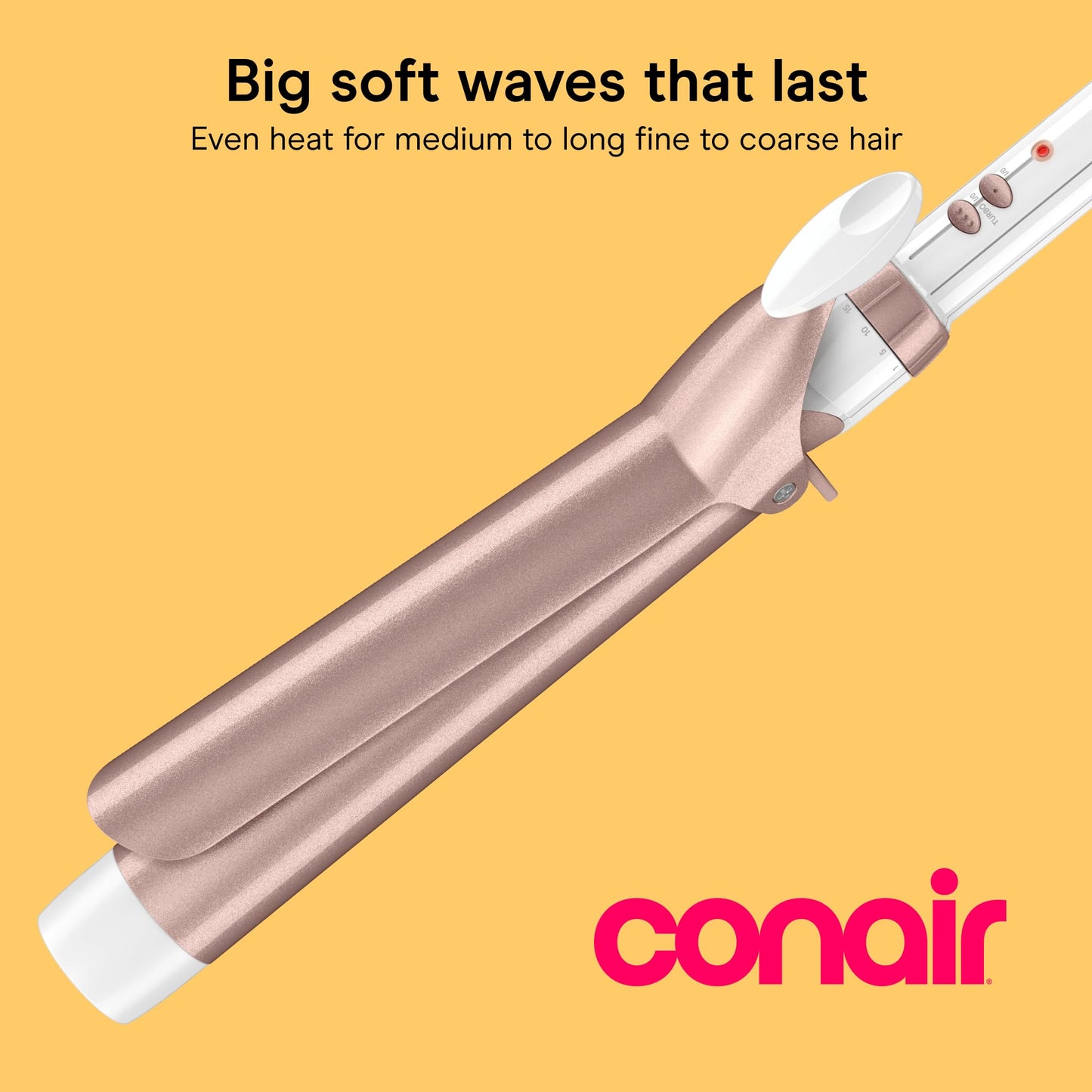 Conair Curling Iron, Double Ceramic, 1" Barrel, White/Rose Gold