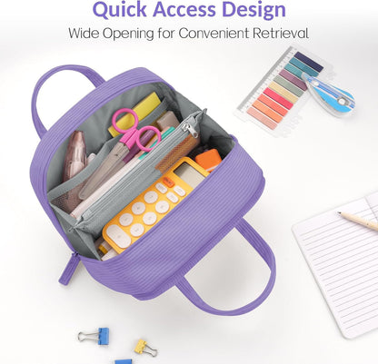 Sooez Large Pencil Case Pouch, Extra Big Pencil Bag with 5 Compartments