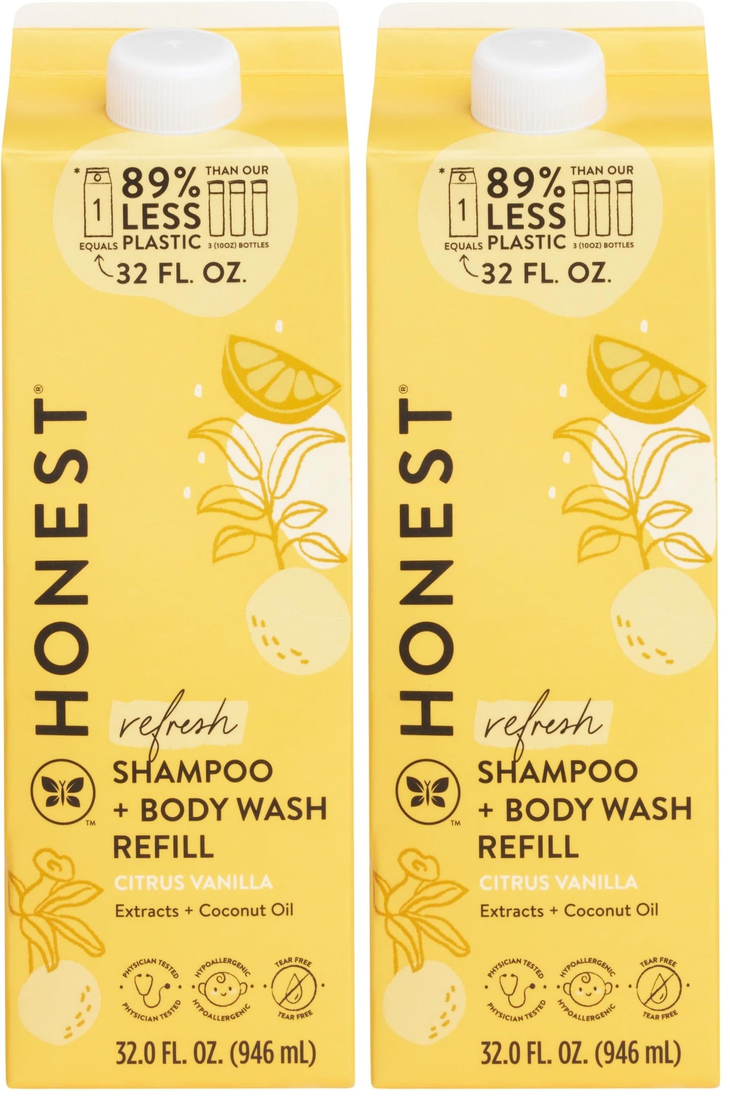 The Honest Company Shampoo & Body Wash, Tear-Free, Fragrance-Free, 10 fl oz