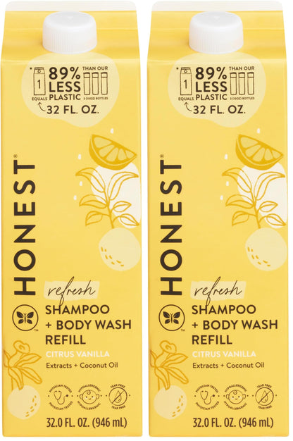 The Honest Company Shampoo & Body Wash, Tear-Free, Fragrance-Free, 10 fl oz