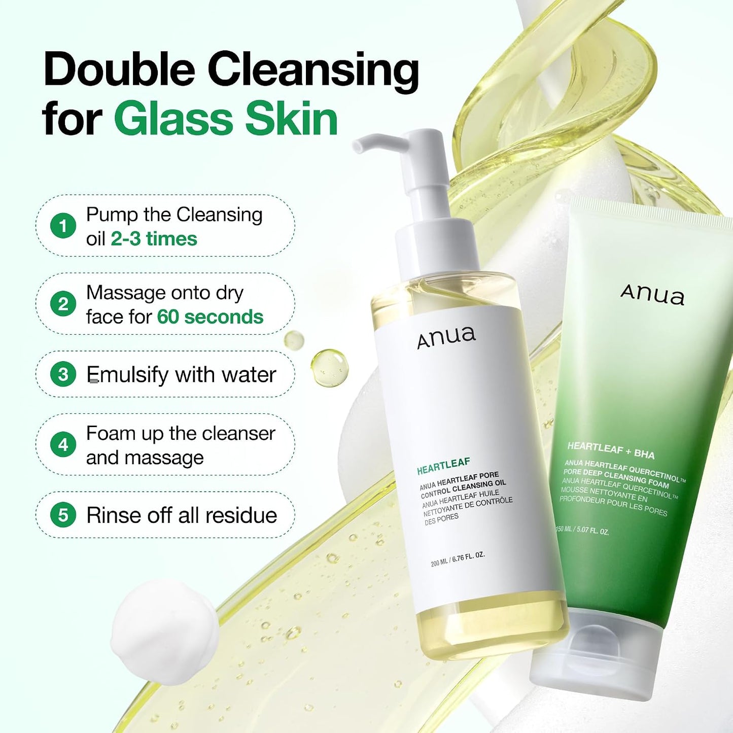 Anua Heartleaf Pore Control Cleansing Oil, Korean Skincare, 6.76 fl.oz