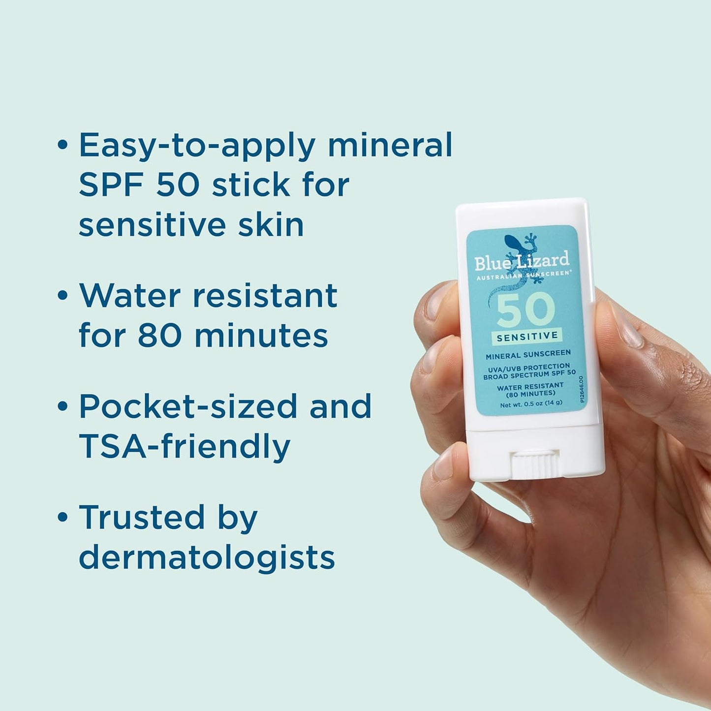 Blue Lizard Sensitive Mineral SPF 50 Sunscreen Lotion, 100% Mineral Sunscreen, UVA/UVB Protection, Infused with organic Aloe Vera, Soothes and Hydrates, 5 fl oz
