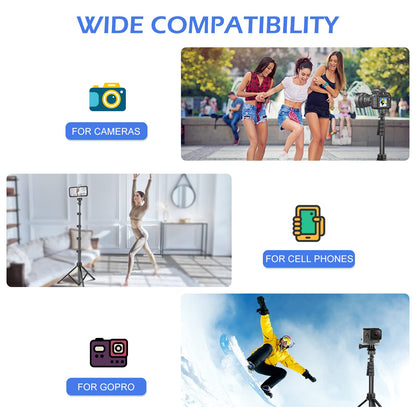 SENSYNE 72" Phone Tripod, Extendable Cell Phone Tripod Stand, Selfie Stick with Wireless Remote and Phone Holder, Compatible with iPhone Android Phone, Camera