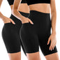 Leafigure 2 Pack Womens Biker Shorts with Pockets 6"