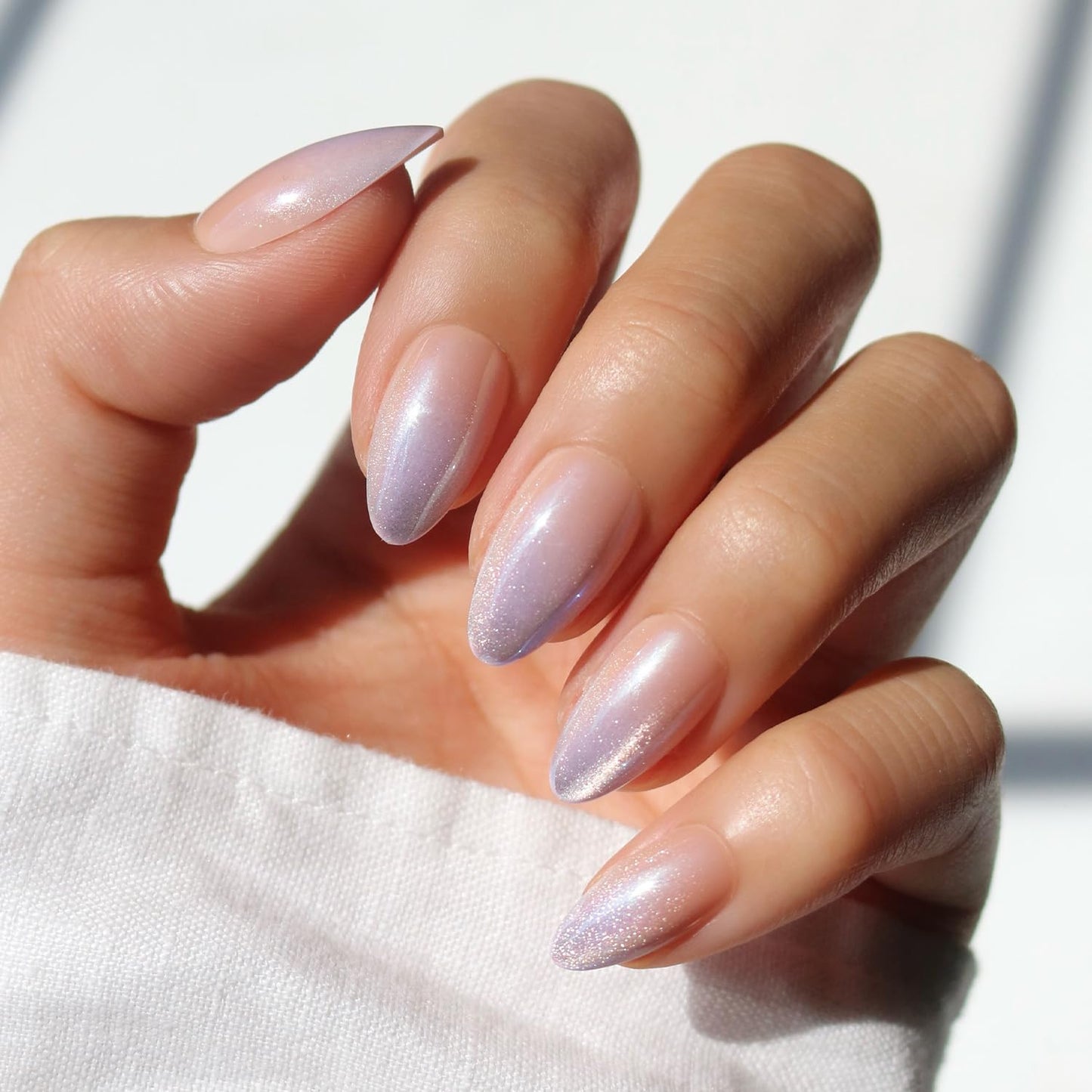 Glamnetic Press On Nails - Short Almond, Glossy Fake Nails 24 Pc Full Kit