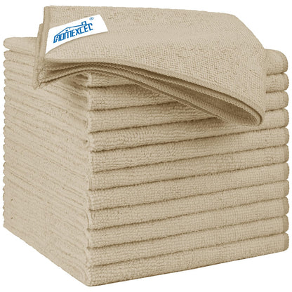 HOMEXCEL Microfiber Cleaning Cloth 12 Pack, 12.5 x 12.5 inch Microfiber Towels for Cars, Ultra Absorbent Washing Cloth, Lint Free Streak Free Cleaning Rags for Car, Kitchen, and Window (Grey)